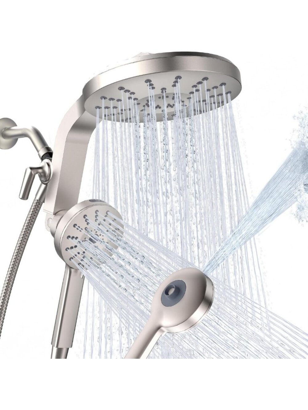 Luxury Rain Shower Head & Handheld Spray Combo - Magnetic Design for Ultimate